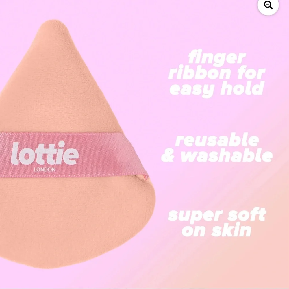 Lottie London Latex Free Blender Sponge & Reusable Triangle Powder Puff Bundle